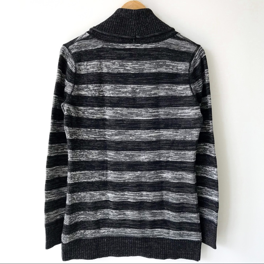 Guess 100% Cotton Striped Shawl Collar Sweater - Picture 3 of 11